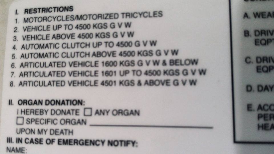 Oklahoma Driver`s License Restriction Codes